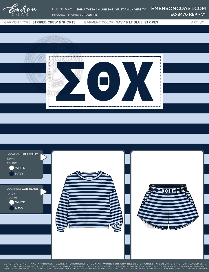 EC-8470 REP Sigma Theta Chi Abilene Christian University Set 2025-PR