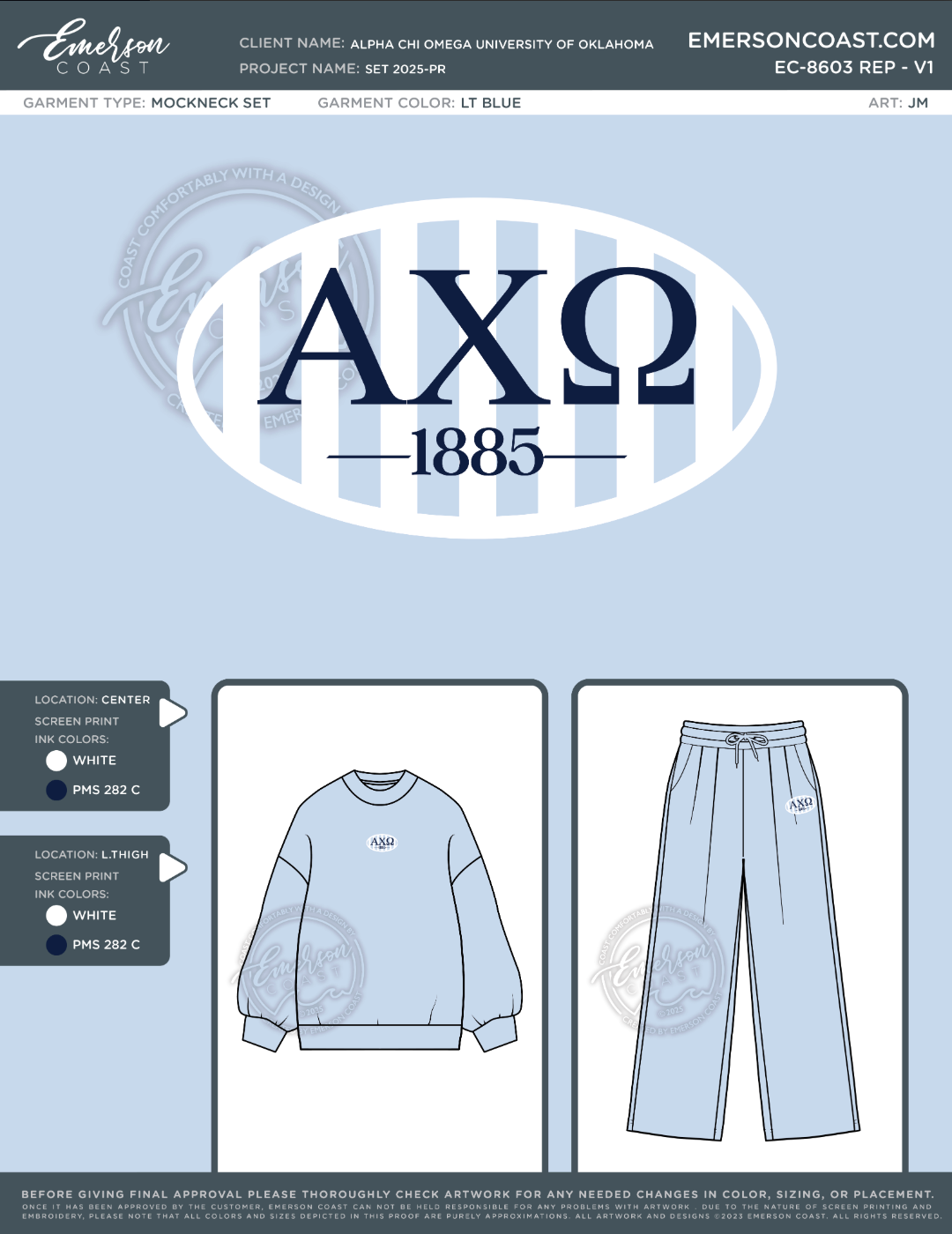 EC-8603 REP Alpha Chi Omega University of Oklahoma Set 2025-PR