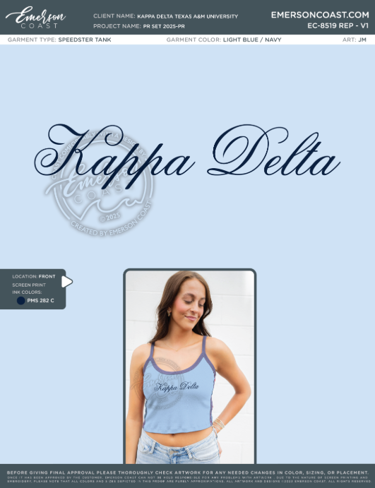 EC-8519 REP Kappa Delta Texas A&M University Set 2025-PR - Tank