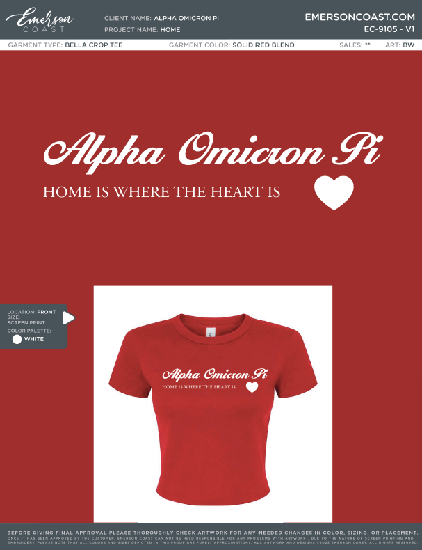EC-9105 NEW Alpha Omicron Pi East Carolina University 2026 - BD