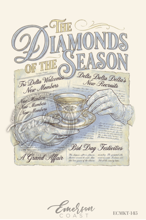 Tri Delta Tea Party Bid Day Design