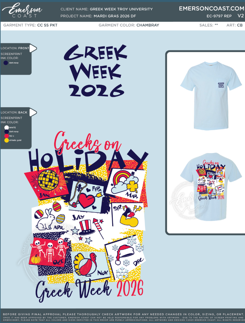 EC-9797 REP Greek Week Troy University Mardi Gras 2026 DF