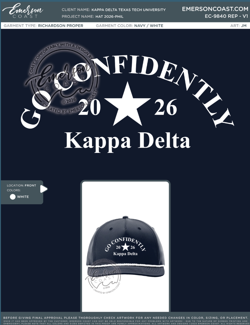 EC-9840 REP Kappa Delta Texas Tech University Hat 2026-PHIL