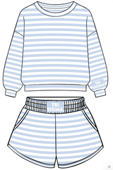 Tri Sigma Light Blue Striped Set