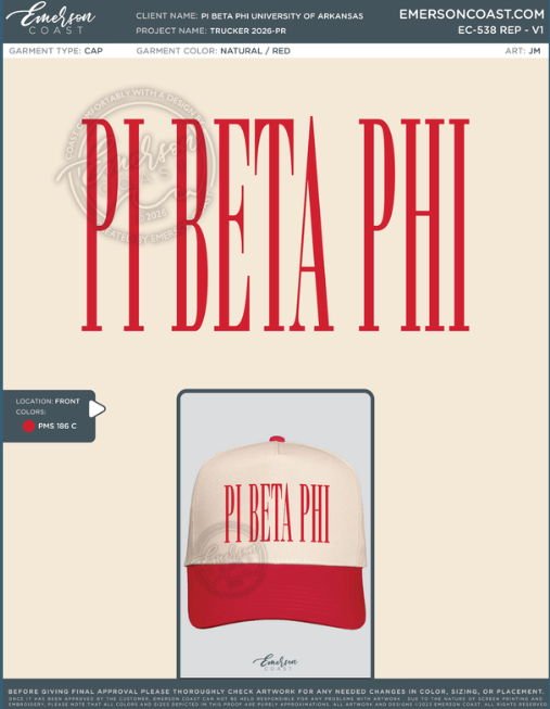 EC-538 REP Pi Beta Phi University of Arkansas Trucker 2026-PR