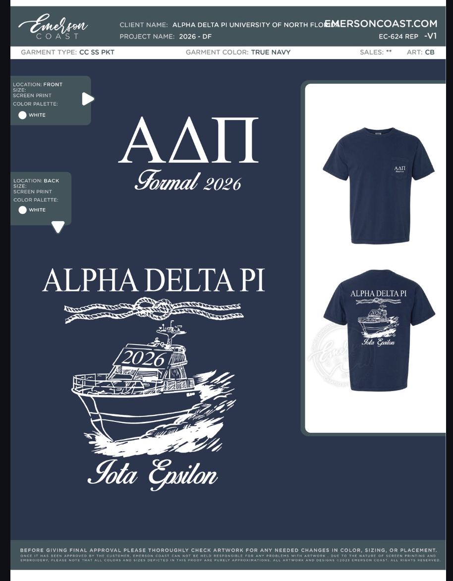 EC-624 REP Alpha Delta Pi University of North Florida 2026 Date Function - DF