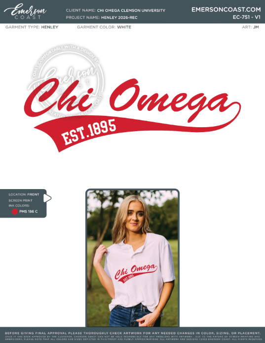 EC-751 Chi Omega Clemson University Henley 2026-REC