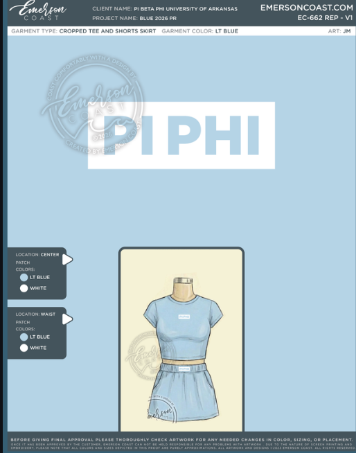 EC-662 REP Pi Beta Phi University of Arkansas Blue 2026 PR - set