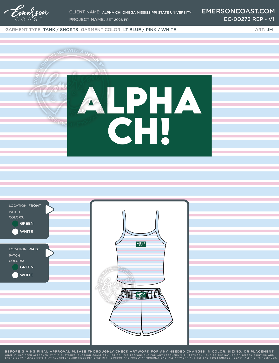 EC-00273 REP Alpha Chi Omega Mississippi State University Set 2026 PR