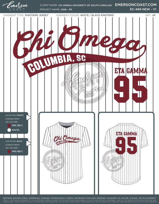 EC-469 NEW Chi Omega University of South Carolina 2026 - PR REORDER