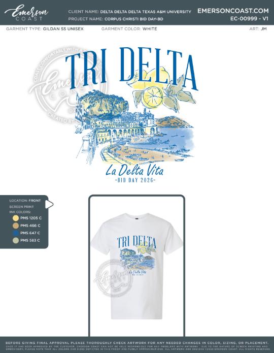 EC-00999 Delta Delta Delta Texas A&M University Corpus Christi Bid Day-BD
