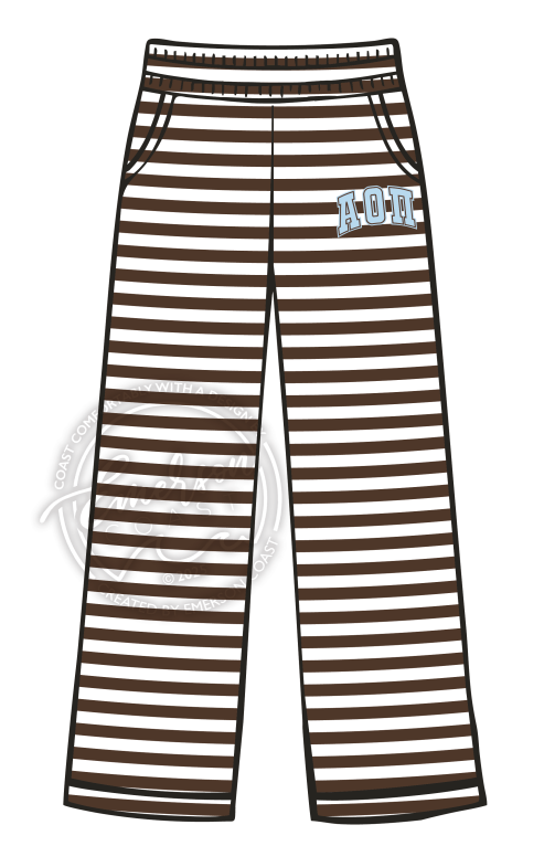 Alpha Omicron Pi Brown Stripe Pants (EC-8858) - Size Medium
