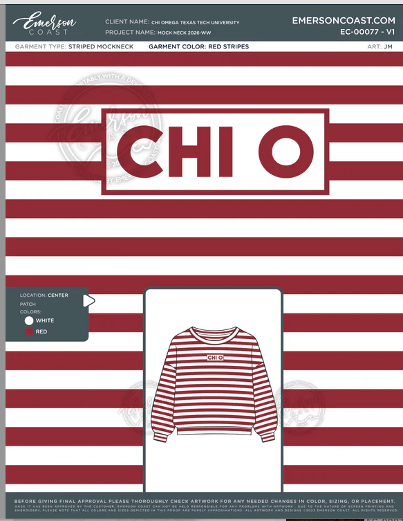 EC-00077 Chi Omega Texas Tech University Mock Neck 2026-WW