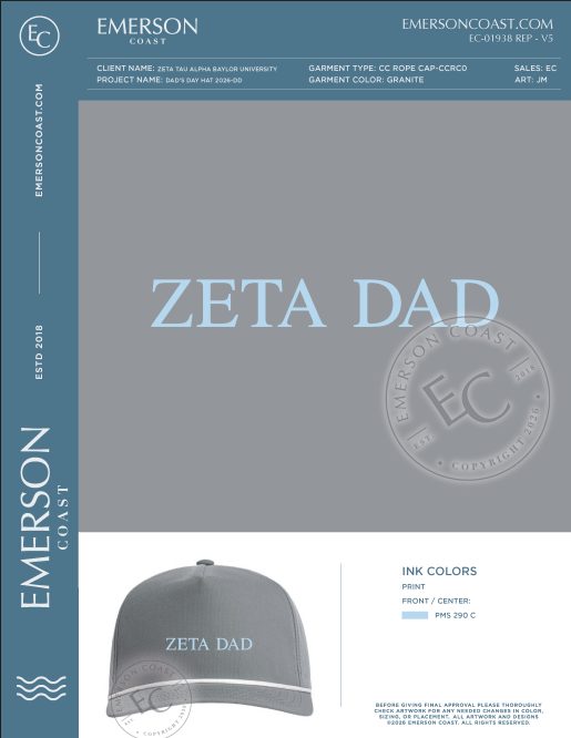 EC-01938 REP Zeta Tau Alpha Baylor University Dad's Day Hat 2026-DD