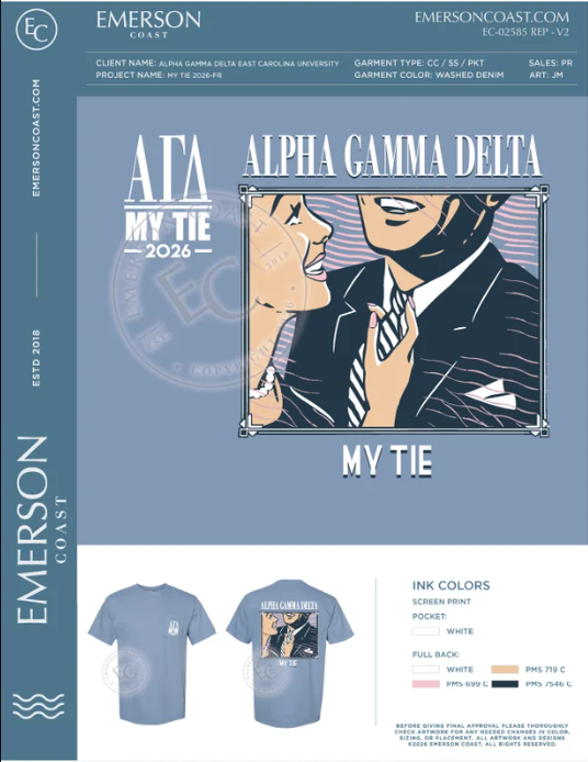 EC-02585 REP Alpha Gamma Delta East Carolina University My Tie 2026-FR - WASHED DENIM