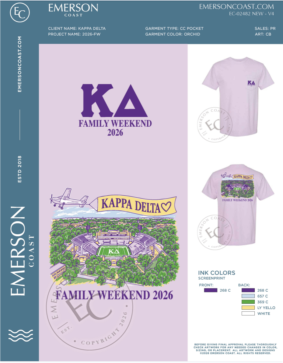 EC-02482 NEW Kappa Delta East Carolina University Parents Weekend 2026-FW