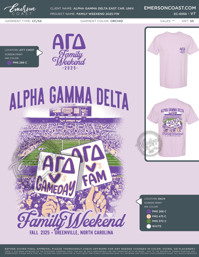 EC-6558 Alpha Gamma Delta East Carolina University Family Weekend 2025-FW