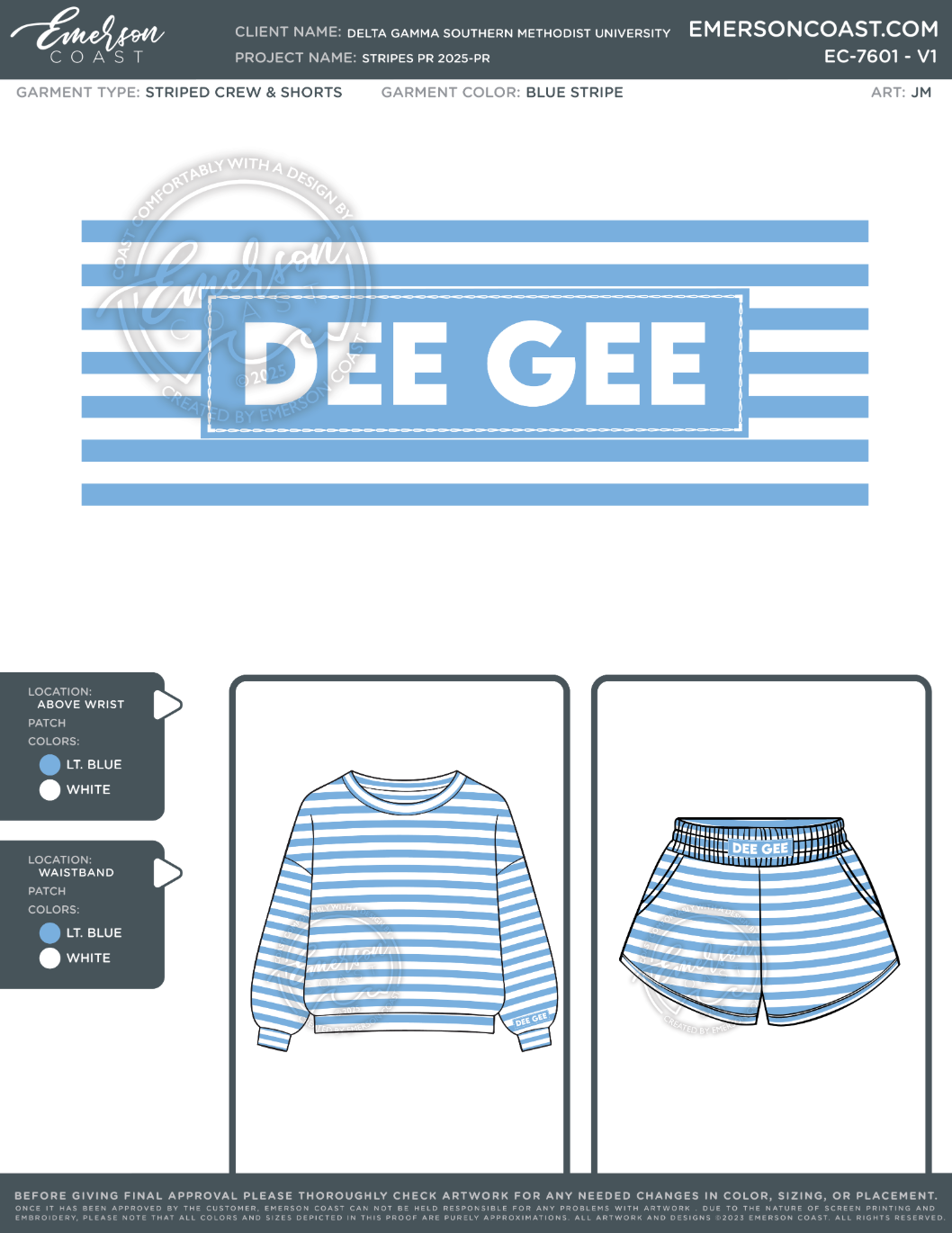 EC-7601 Delta Gamma Southern Methodist University Stripes PR 2025-pr