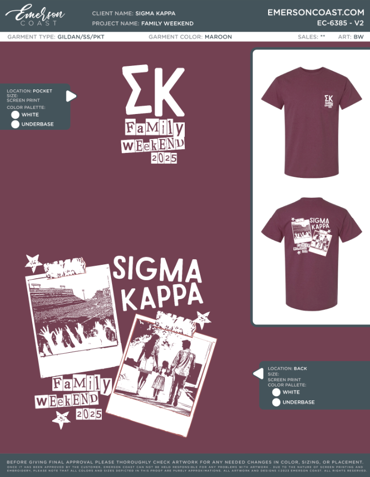 EC-6385 NEW Sigma Kappa Arizona State University Family Weekend 2025