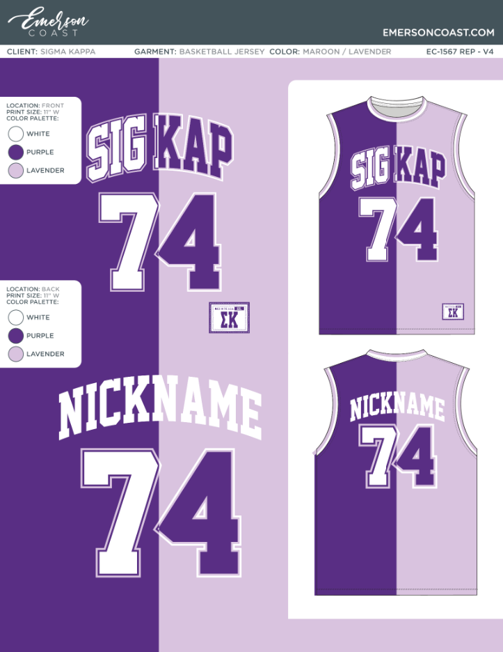 EC-1567 REP Sigma Kappa University of Tennessee at Chattanooga Jersey 2024-PR