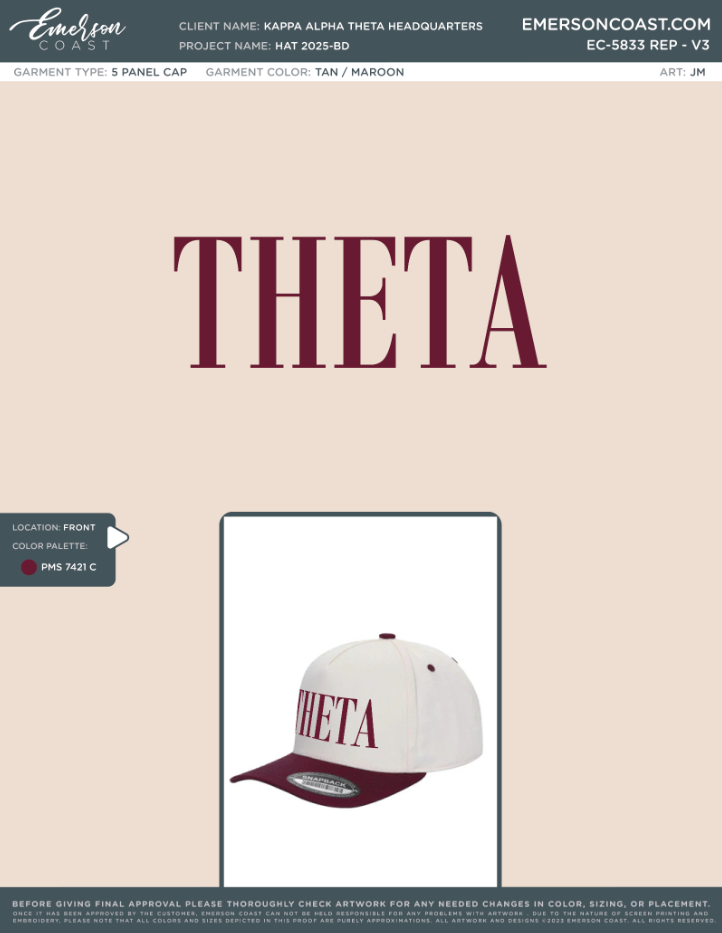 EC-5833 REP Kappa Alpha Theta Headquarters Hat 2025-BD
