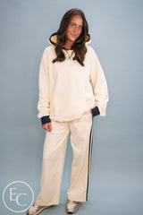 Emerson Coast Sideline Raglan Hoodie & Double-Stripe Wide Leg Pants
