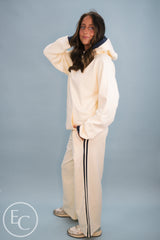 Emerson Coast Sideline Raglan Hoodie & Double-Stripe Wide Leg Pants