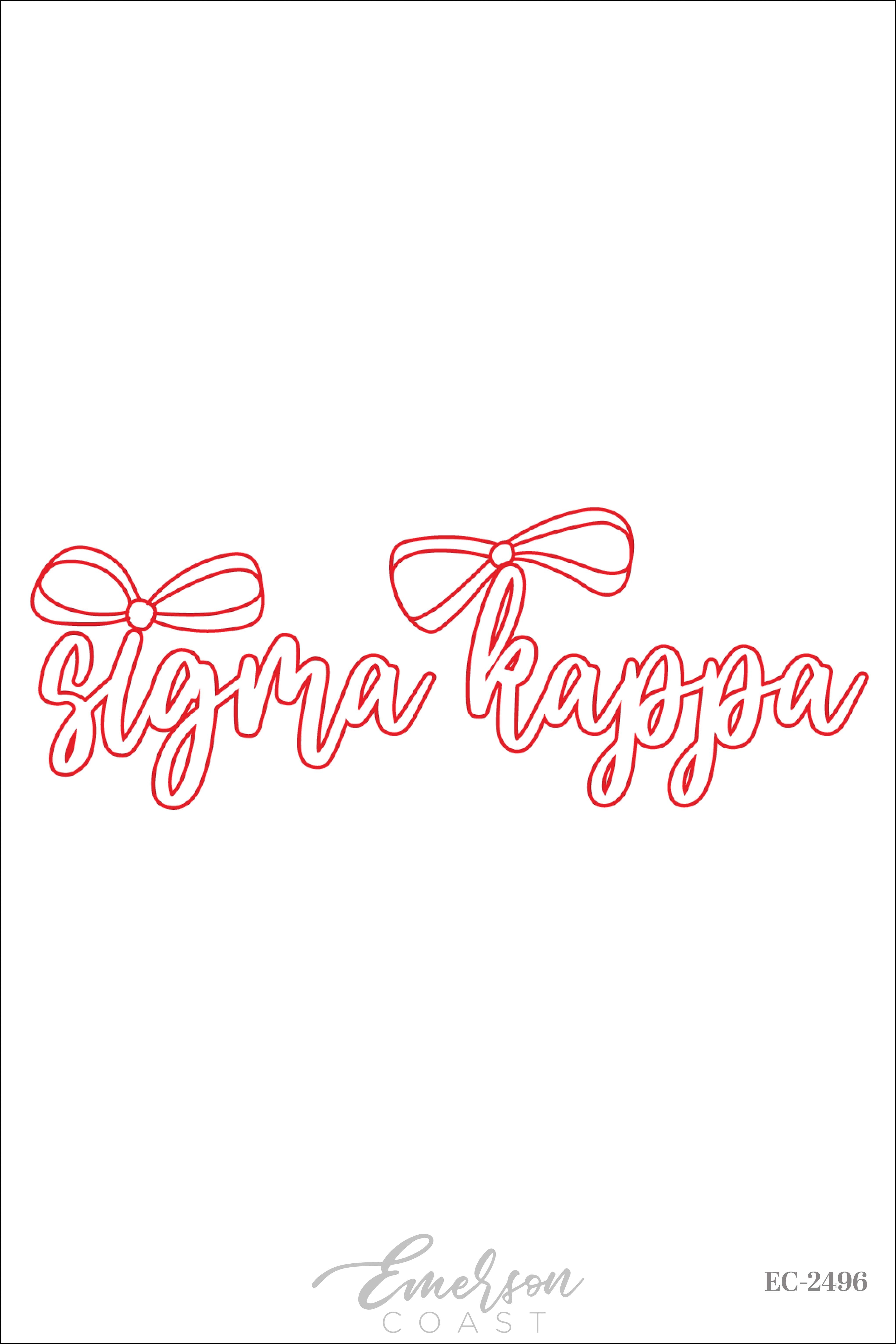 Sigma Kappa Red Script Bow Tee - Emerson Coast