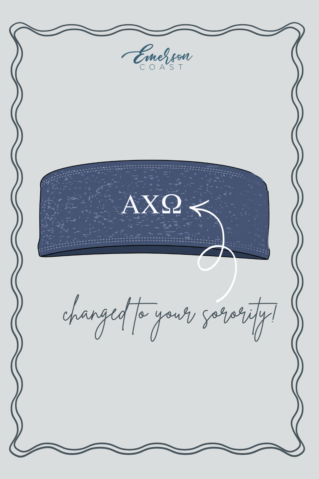 Heather Blue Sorority Headband