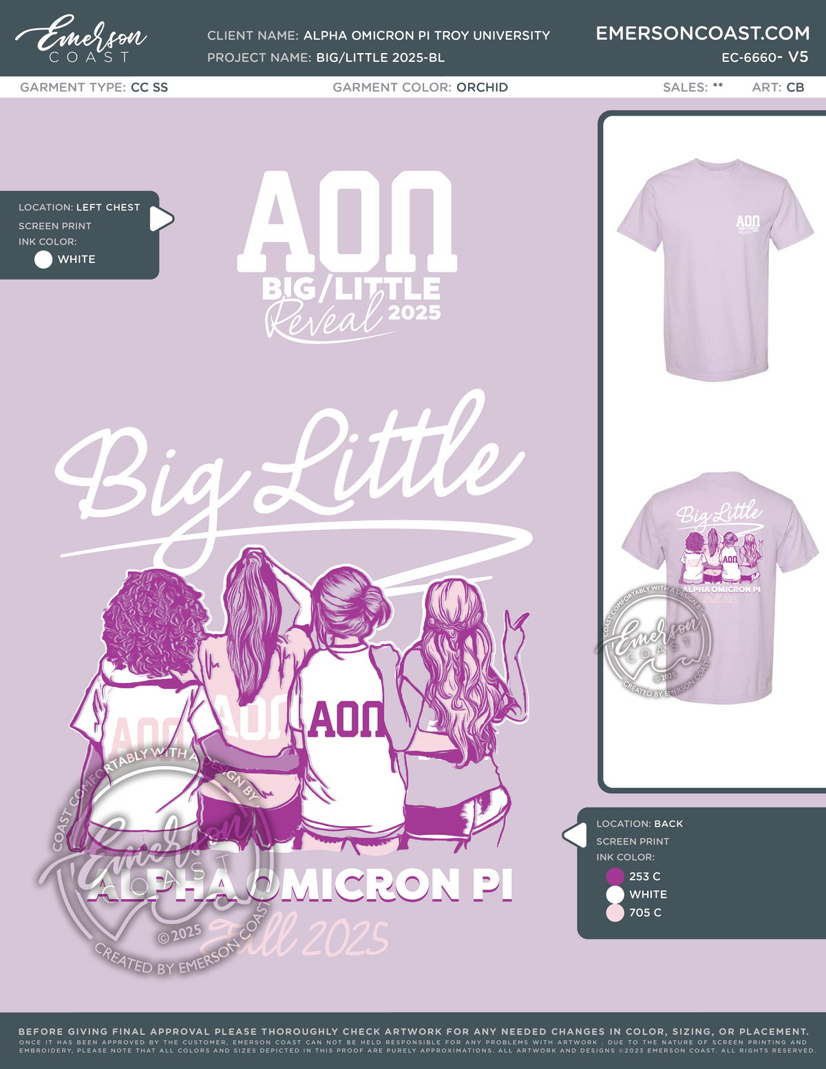 EC-6660 Alpha Omicron Pi Troy University Big/Little 2025-BL