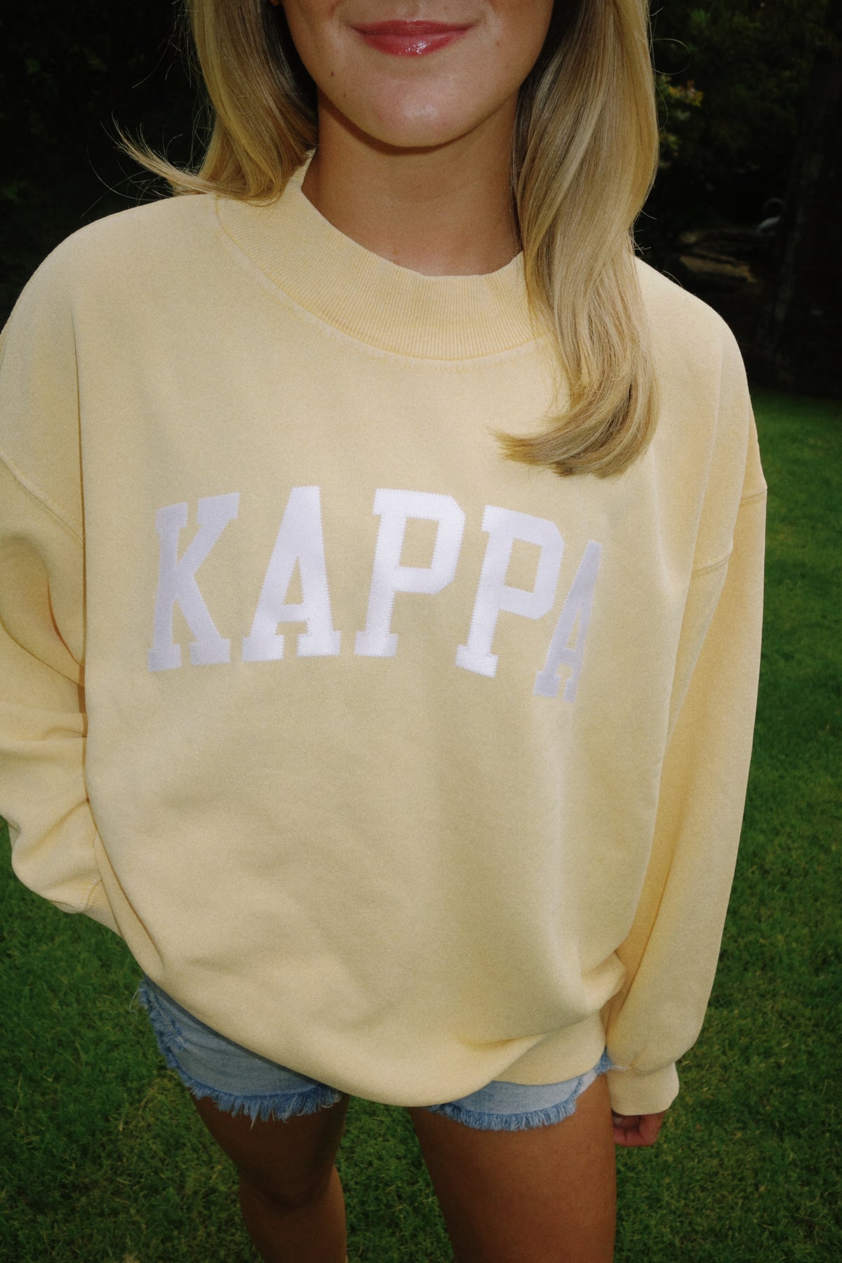 Kappa Light Yellow Mock Neck Sweatshirt