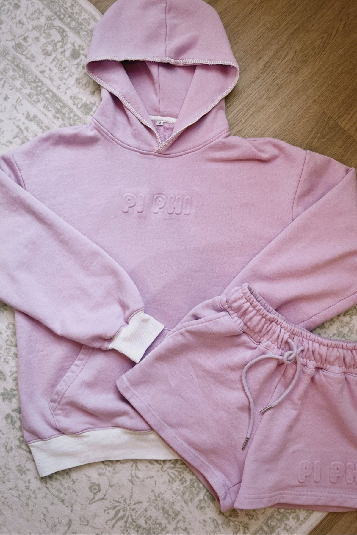 Custom Embossed Bubble Font Hoodie + Shorts Set