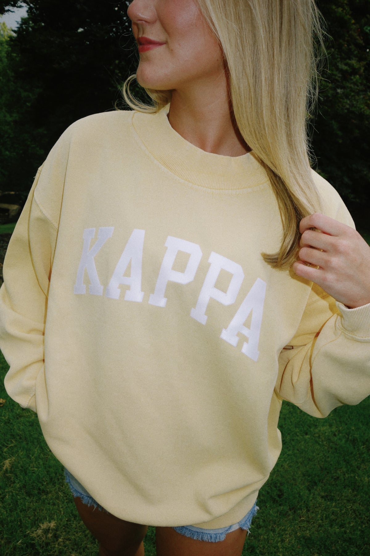 Kappa Light Yellow Mock Neck Sweatshirt