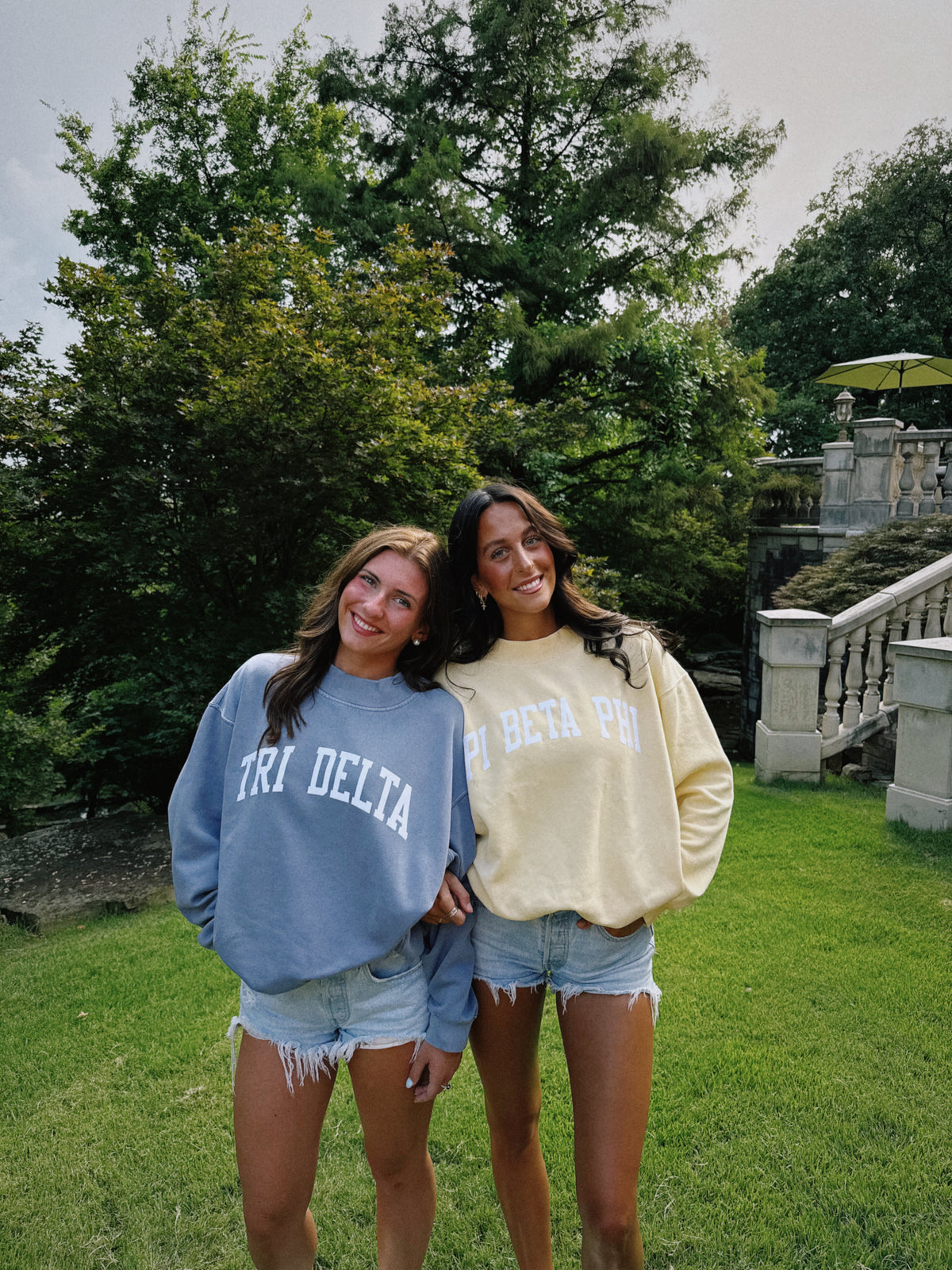 Tri Delta Blue Mock Neck Sweatshirt