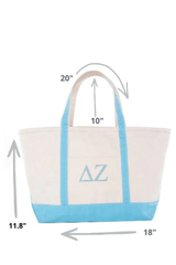 Delta Zeta Teal Bid Day Tote