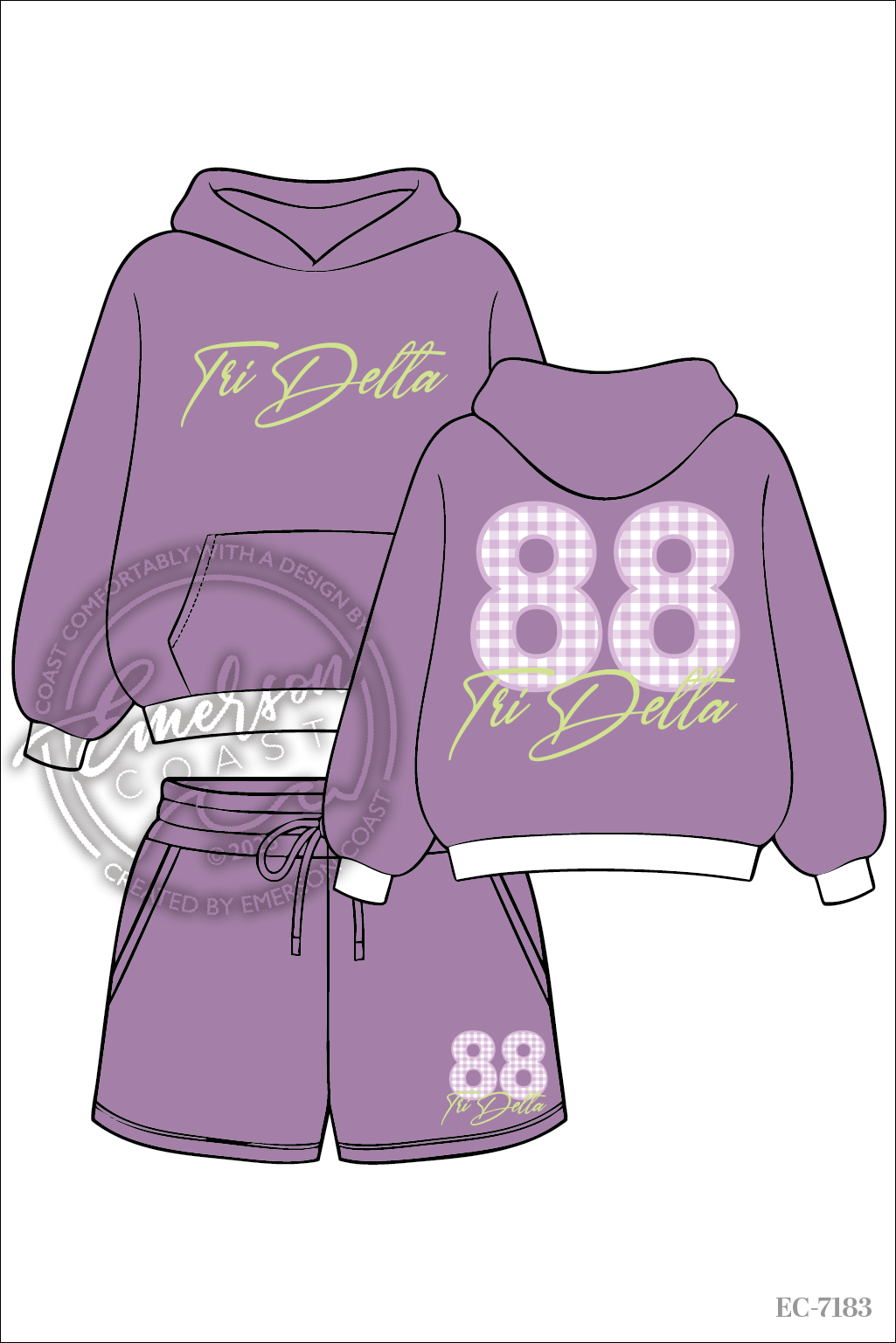 Tri Delta Hoodie & Shorts Set
