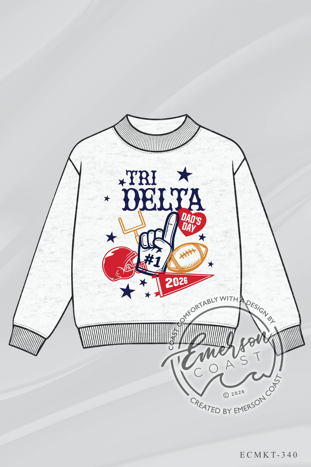 Tri Delta Dads Day Classic Mock Neck
