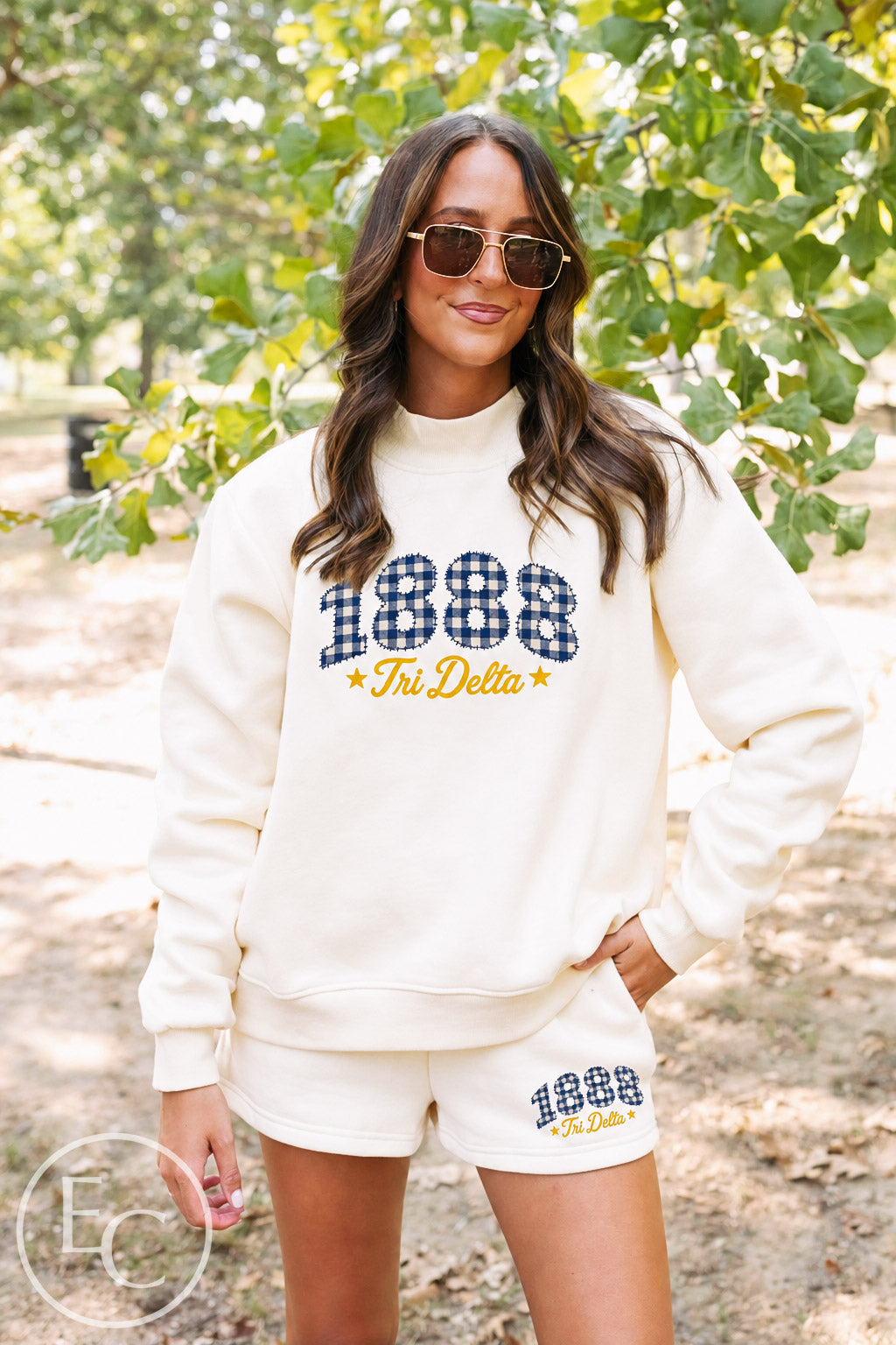 Tri Delta Gingham PR Cream Set