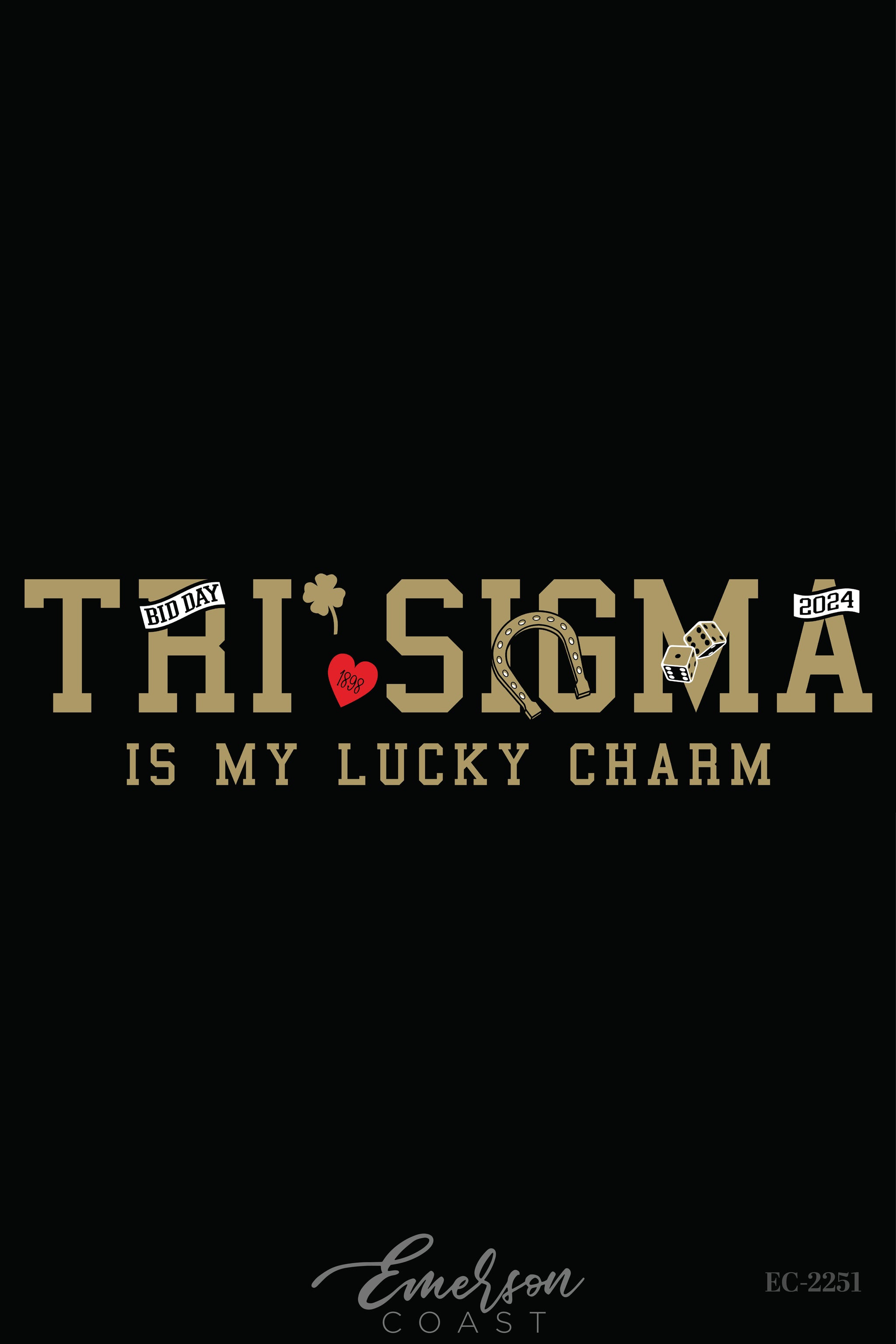 Tri Sigma Is My Lucky Charm Bid Day Tshirt - Emerson Coast