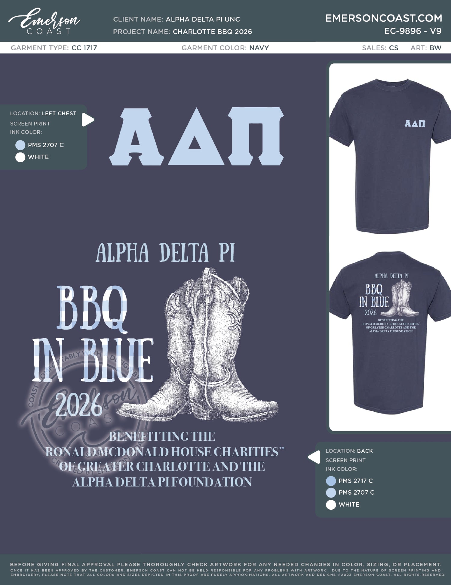 EC-9896 NEW Alpha Delta Pi University of North Carolina at Charlotte BBQ 2026 PHIL