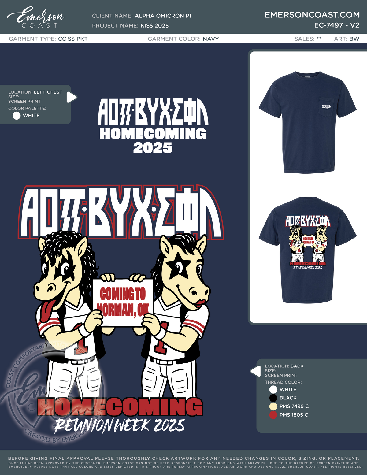 EC-7497 Alpha Omicron Pi University of Oklahoma KISS 2025-HOCO