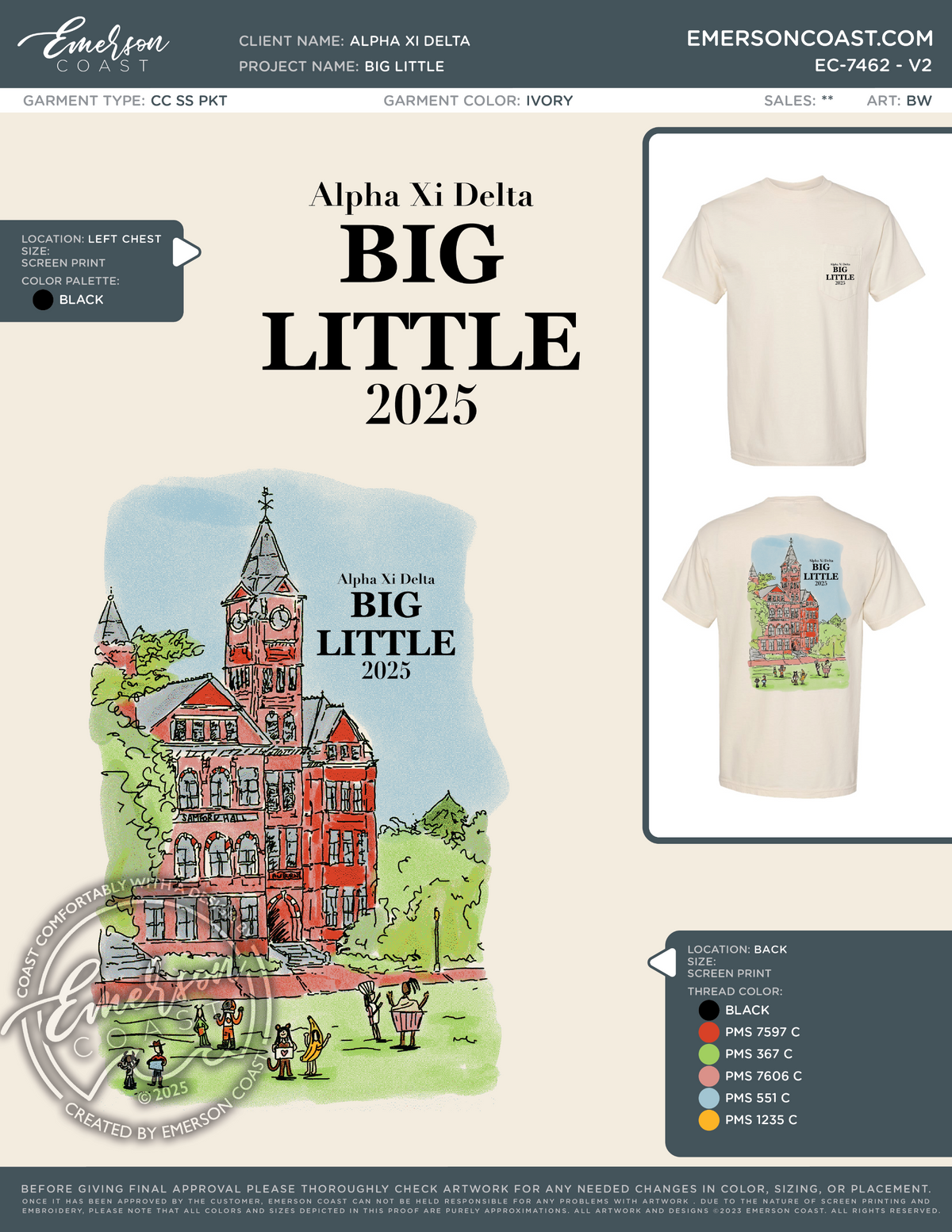 EC-7462 NEW Alpha Xi Delta Auburn University Big Little 2025-BL