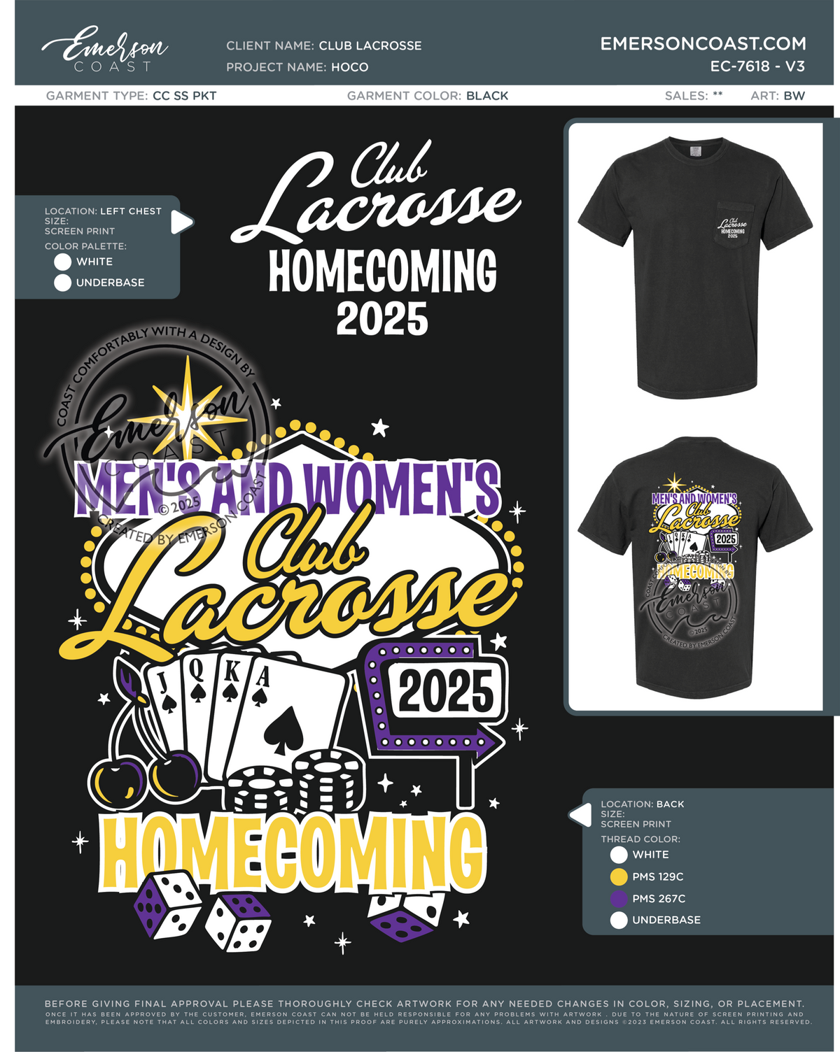 EC-7618 NEW Club Lacrosse East Carolina University 2025 - HOCO