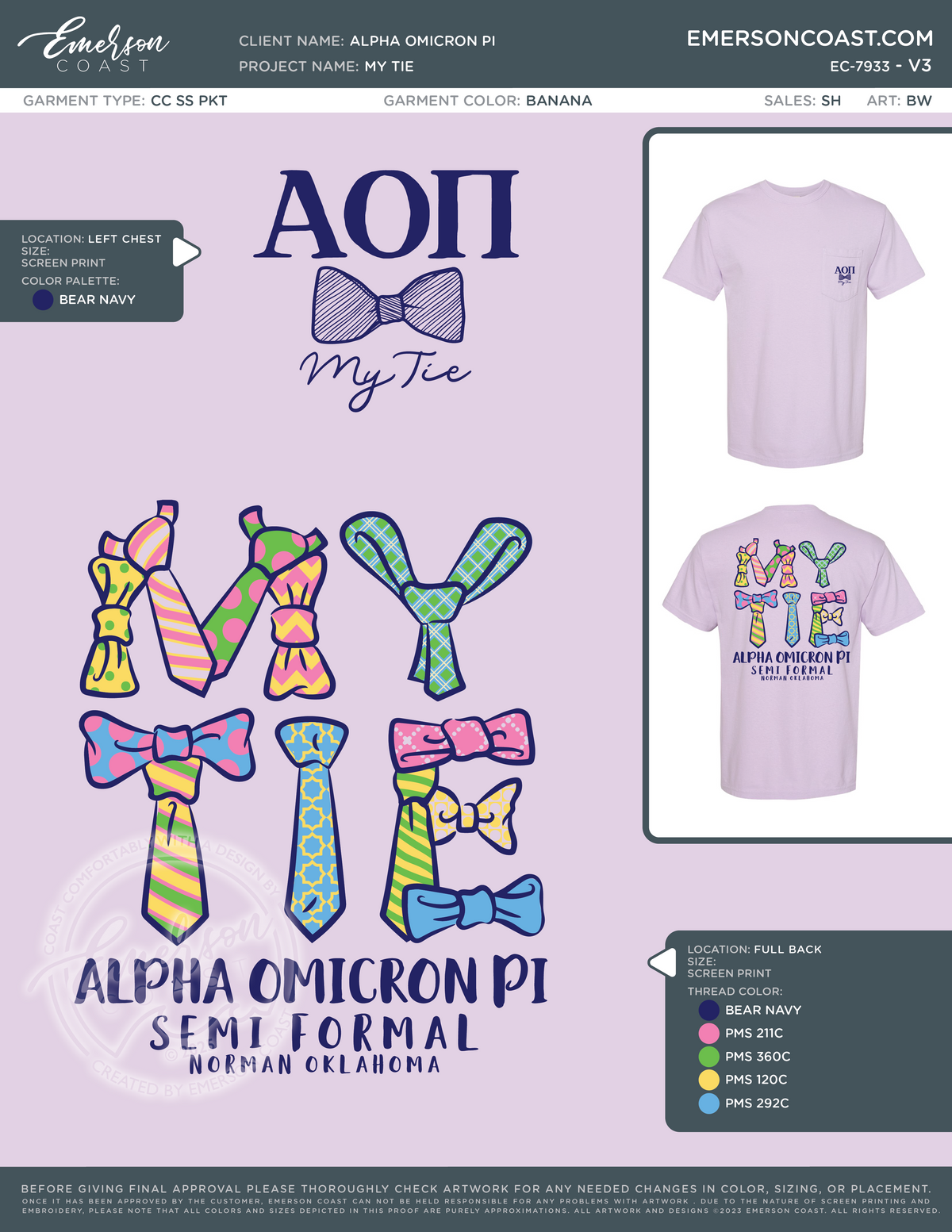 EC-7933 REP Alpha Omicron Pi University of Oklahoma My Tie Redesign 2025-FR