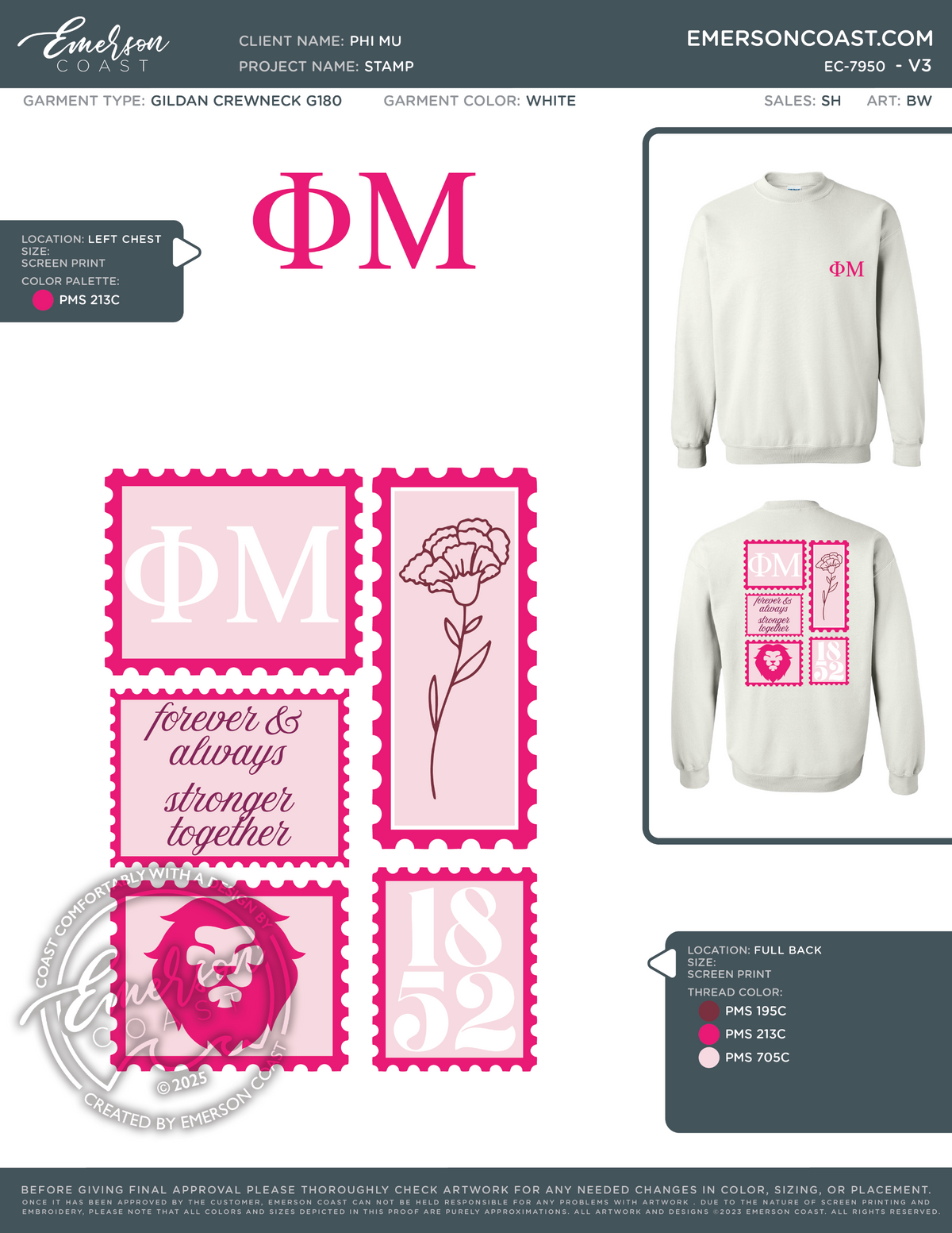 EC-7950 REP Phi Mu Arkansas Tech University Stamp Set 2025-PR