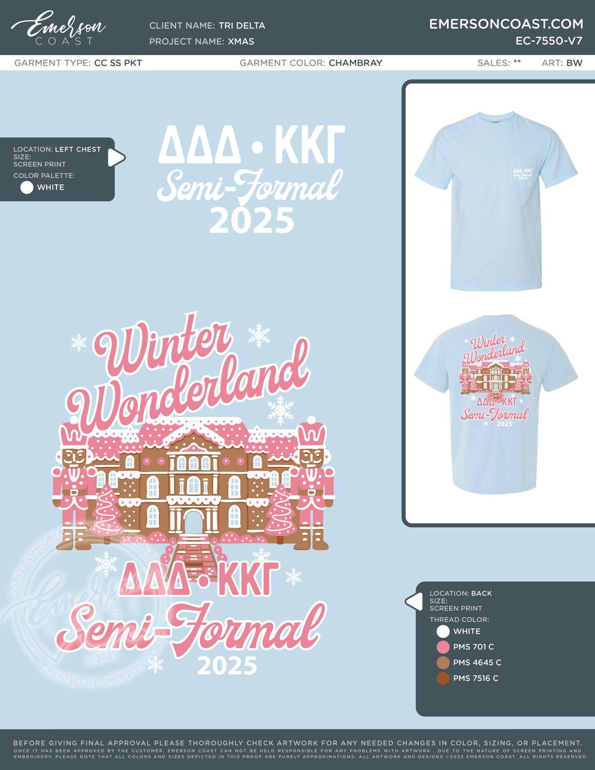 EC-7550 Delta Delta Delta Texas Tech University Christmas 2025-XMAS