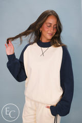 Emerson Coast Varsity Raglan Crewneck & Double Stripe Wide Leg Pant