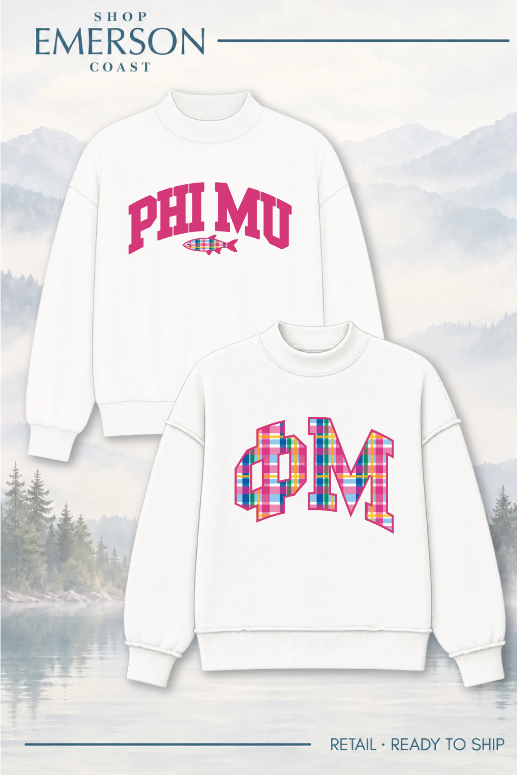 White Lakeside Reversible Mockneck