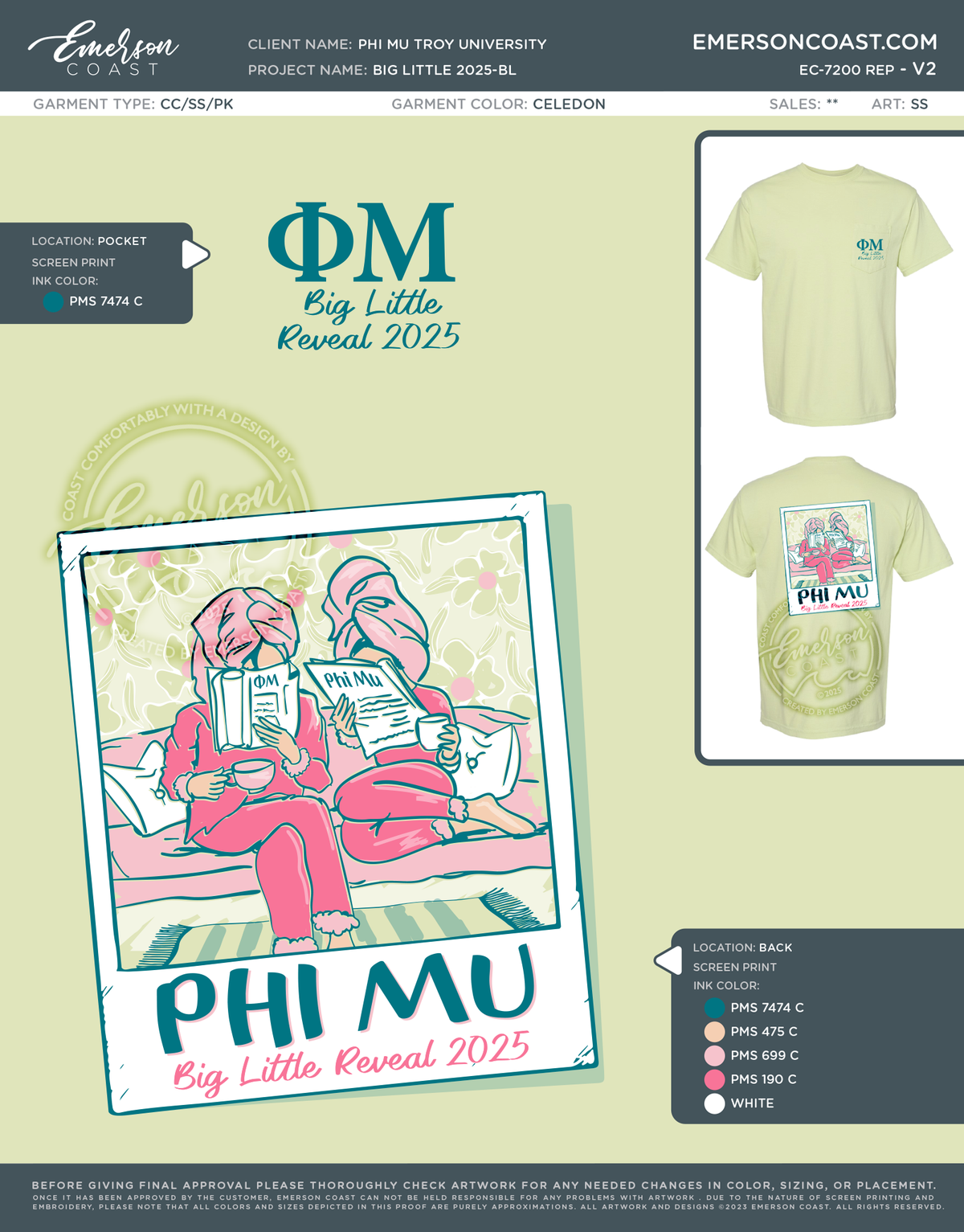 EC-7200 REP Phi Mu Troy University Big Little 2025-BL
