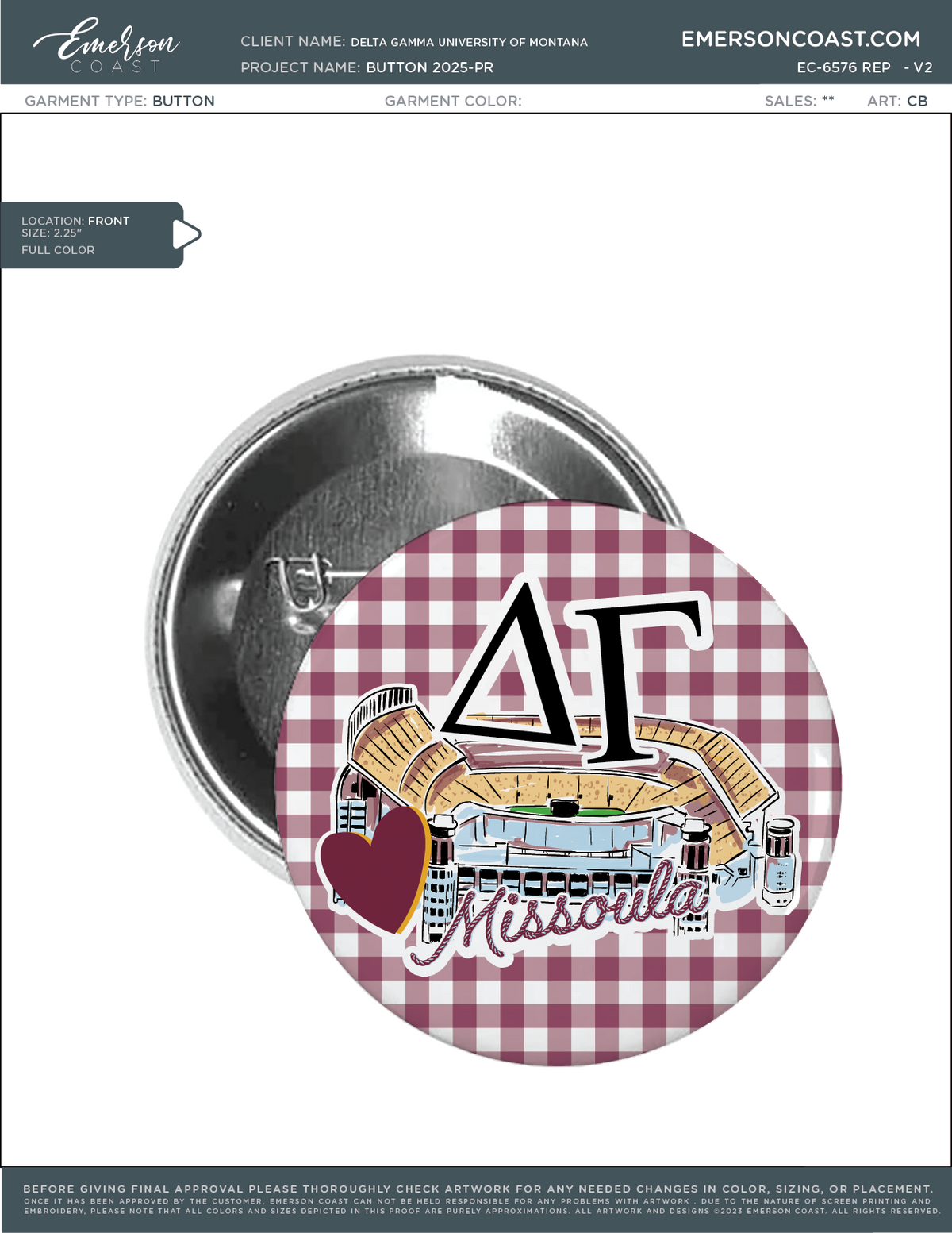 EC-6576 REP Delta Gamma University of Montana Button 2025-PR